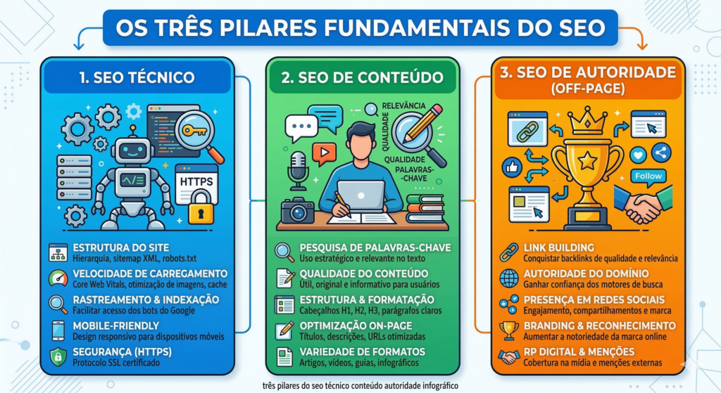 os três pilares do seo 3 pilares do seo