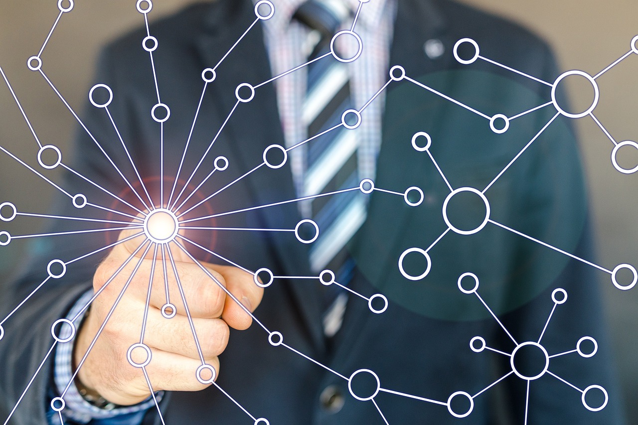 Como aumentar o domain authority: rede de conexões representando backlinks de qualidade